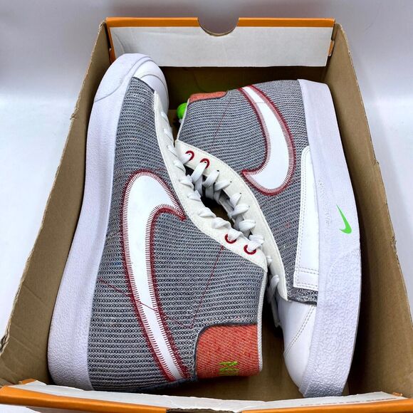 Nike Blazer Mid '77 Sneaker Gray White Red CW5838-022 Mens Size 14 New - Picture 10 of 12